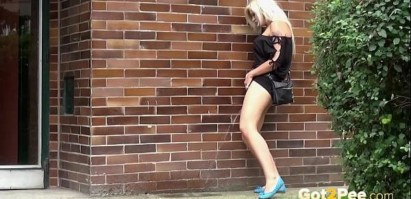  Stoodup Pissing In Public By Cute Blonde